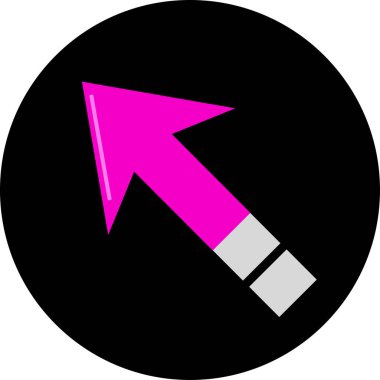 Düz stil vektör illüstrasyonunda yön ok simgesi