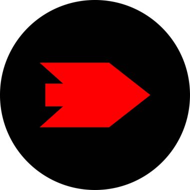 Düz stil vektör illüstrasyonunda yön ok simgesi