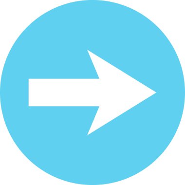 Düz stil vektör illüstrasyonunda yön ok simgesi