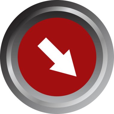 Düz stil vektör illüstrasyonunda yön ok simgesi