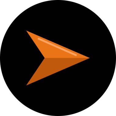 Düz stil vektör illüstrasyonunda yön ok simgesi