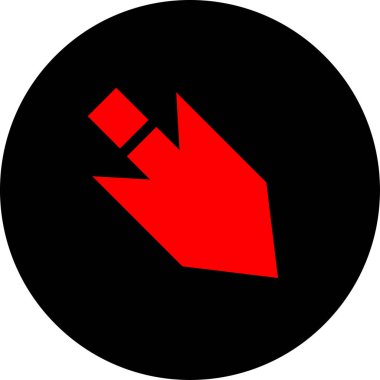 Düz stil vektör illüstrasyonunda yön ok simgesi