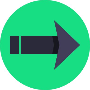 Düz stil vektör illüstrasyonunda yön ok simgesi