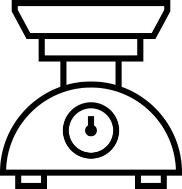 Beyaz arkaplanda mutfak boyutu simgesi