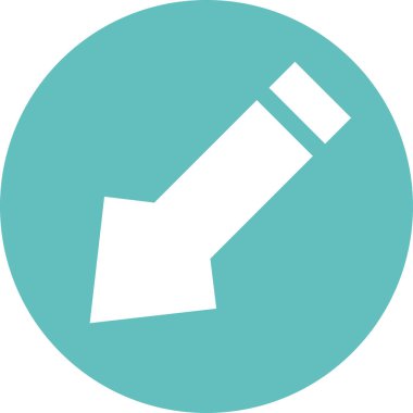 Düz stil vektör illüstrasyonunda yön ok simgesi