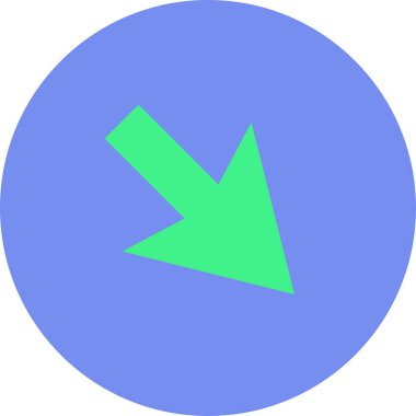 Düz stil vektör illüstrasyonunda yön ok simgesi