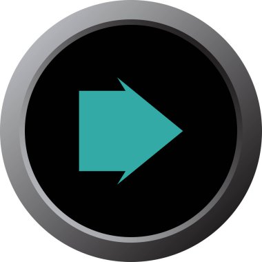 Düz stil vektör illüstrasyonunda yön ok simgesi