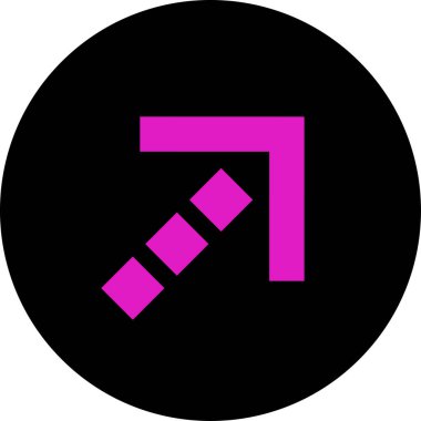 Düz stil vektör illüstrasyonunda yön ok simgesi