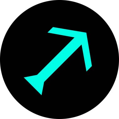 Düz stil vektör illüstrasyonunda yön ok simgesi