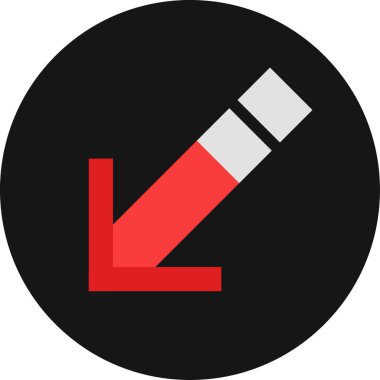 Düz stil vektör illüstrasyonunda yön ok simgesi