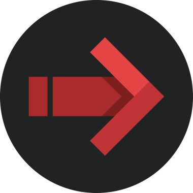 Düz stil vektör illüstrasyonunda yön ok simgesi