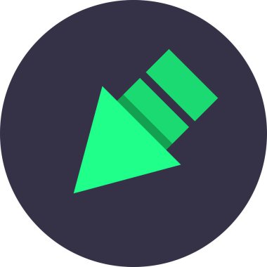 Düz stil vektör illüstrasyonunda yön ok simgesi