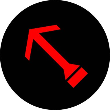 Düz stil vektör illüstrasyonunda yön ok simgesi