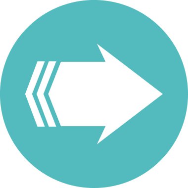 Düz stil vektör illüstrasyonunda yön ok simgesi