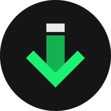 Düz stil vektör illüstrasyonunda yön ok simgesi