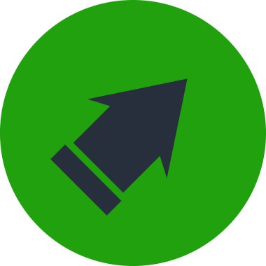 Düz stil vektör illüstrasyonunda yön ok simgesi