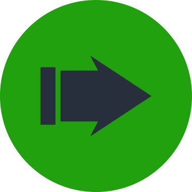 Düz stil vektör illüstrasyonunda yön ok simgesi