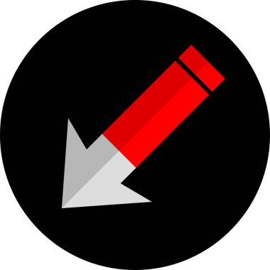 Düz stil vektör illüstrasyonunda yön ok simgesi