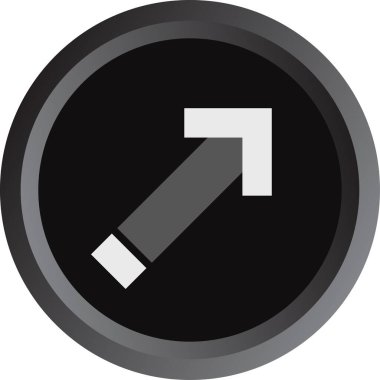 Düz stil vektör illüstrasyonunda yön ok simgesi