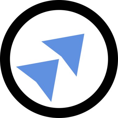 Düz stil vektör illüstrasyonunda yön ok simgesi