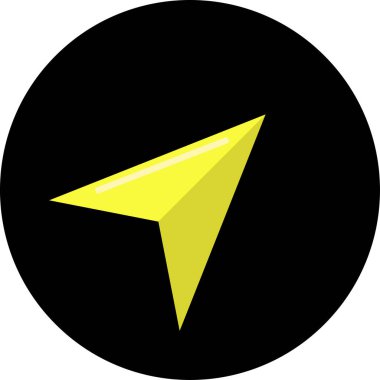 Düz stil vektör illüstrasyonunda yön ok simgesi