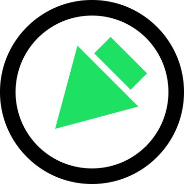 Beyaz arkaplanda yeşil ok yönü simgesi, vektör illüstrasyonu    