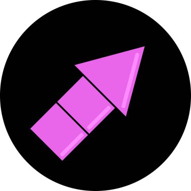 Düz stil vektör illüstrasyonunda yön ok simgesi