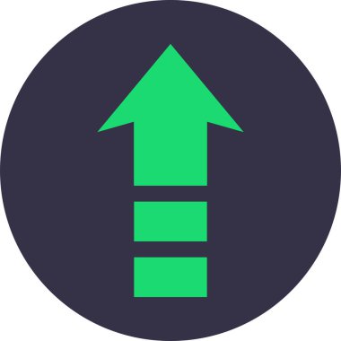 Düz stil vektör illüstrasyonunda yön ok simgesi