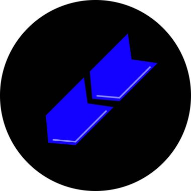 Düz stil vektör illüstrasyonunda yön ok simgesi