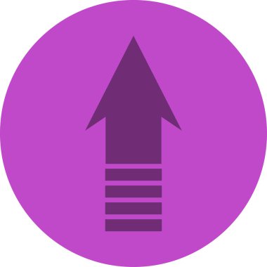 Düz stil vektör illüstrasyonunda yön ok simgesi