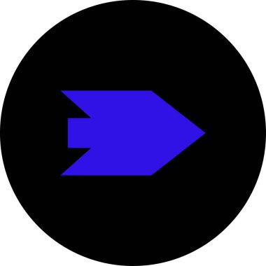 Düz stil vektör illüstrasyonunda yön ok simgesi