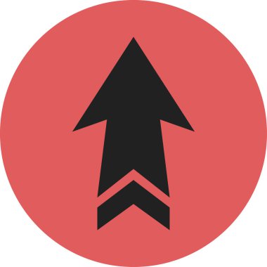 Düz stil vektör illüstrasyonunda yön ok simgesi