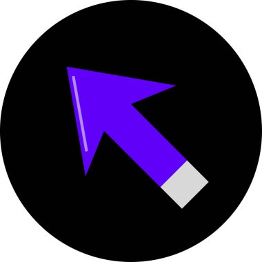 Düz stil vektör illüstrasyonunda yön ok simgesi