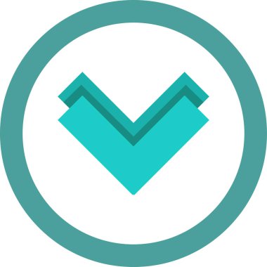 Beyaz arkaplanda ok yönü simgesi, vektör illüstrasyonu 