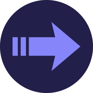 Düz stil vektör illüstrasyonunda yön ok simgesi