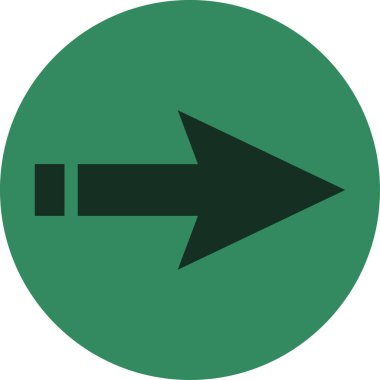 Düz stil vektör illüstrasyonunda yön ok simgesi