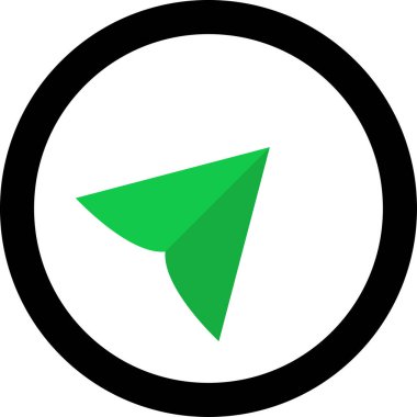 Beyaz arkaplanda yeşil ok yönü simgesi, vektör illüstrasyonu    