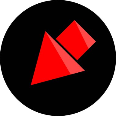 düz biçim vektör illüstrasyonunda kırmızı ok simgesi