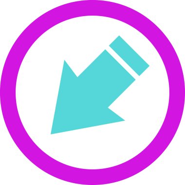 Beyaz arkaplanda ok yönü simgesi, vektör illüstrasyonu    