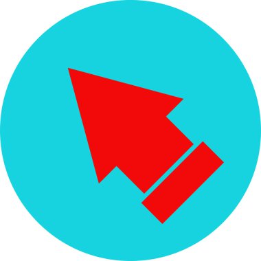 düz biçim vektör illüstrasyonunda kırmızı ok simgesi