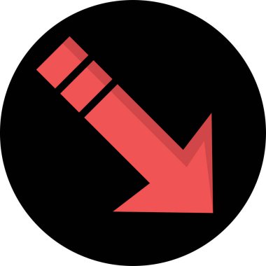 düz biçim vektör illüstrasyonunda kırmızı ok simgesi