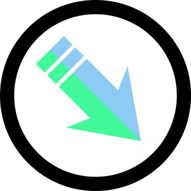 Beyaz arkaplanda ok yönü simgesi, vektör illüstrasyonu 