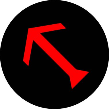 düz biçim vektör illüstrasyonunda kırmızı ok simgesi