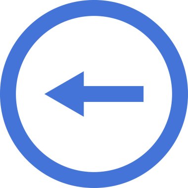 Beyaz arkaplanda mavi ok yönü simgesi, vektör illüstrasyonu 