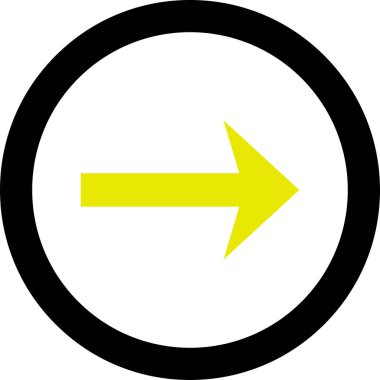 Beyaz arkaplanda ok yönü simgesi, vektör illüstrasyonu    