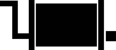 Egzoz borusu simgesi, doğrusal izole resimleme