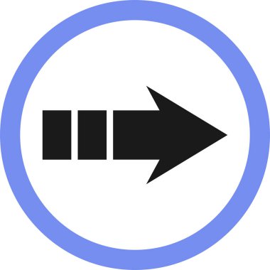 Beyaz arkaplanda siyah ok yönü simgesi, vektör illüstrasyonu 