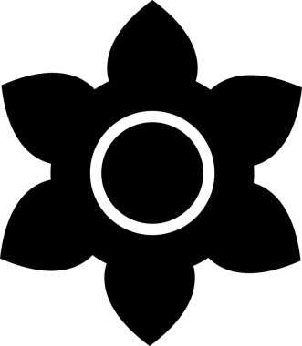 beyaz arkaplanda izole edilmiş düz biçimdeki çiçek simgesi. 