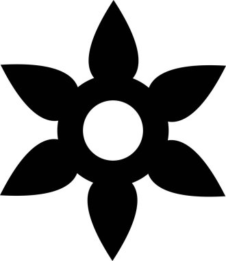 beyaz arkaplanda izole edilmiş düz biçimdeki çiçek simgesi. 