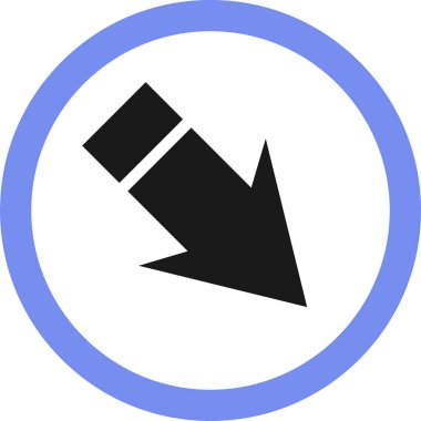 Beyaz arkaplanda siyah ok yönü simgesi, vektör illüstrasyonu 